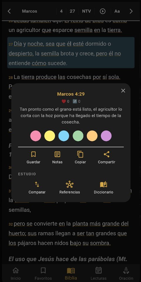 Lector con acciones de versiculo